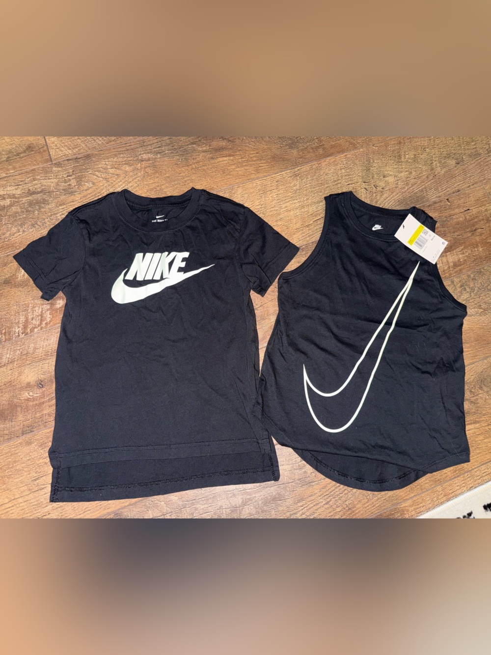 Nike Kids Black Tee & Tank Set with White Swoosh